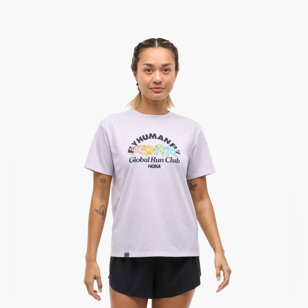 HOKA GlideTech Short Sleeve XS light lavender